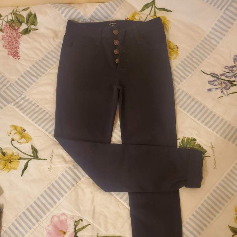 High Rise Button Up Black Jeans